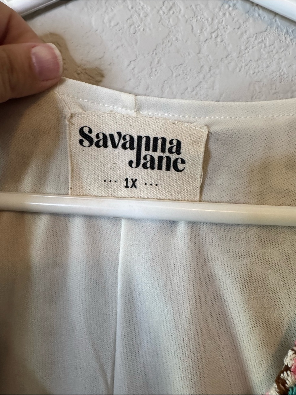 Savanna Jane Boho Aztec Print Embroidered Floral Babydoll Style Dress Size 1X - Picture 8 of 9